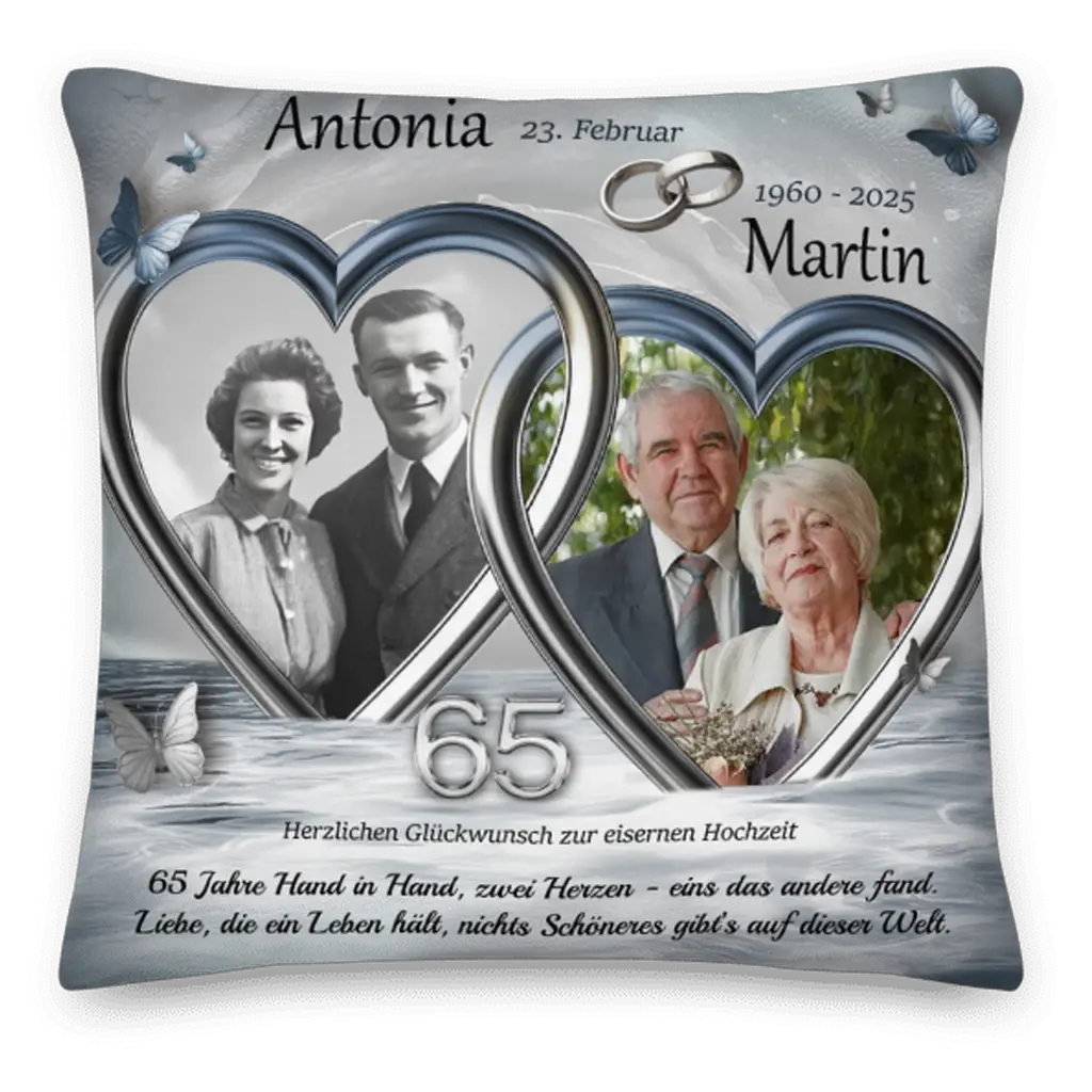Fotokissen Jubiläumsgeschenk Eiserne Hochzeit