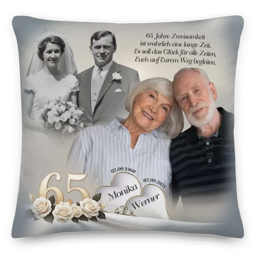 Individuelles Sofakissen zur Eisernen Hochzeit