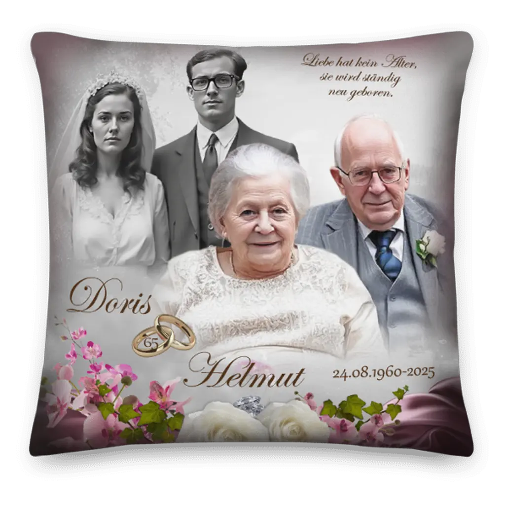 Individuelles Kissen 65. Hochzeitstag