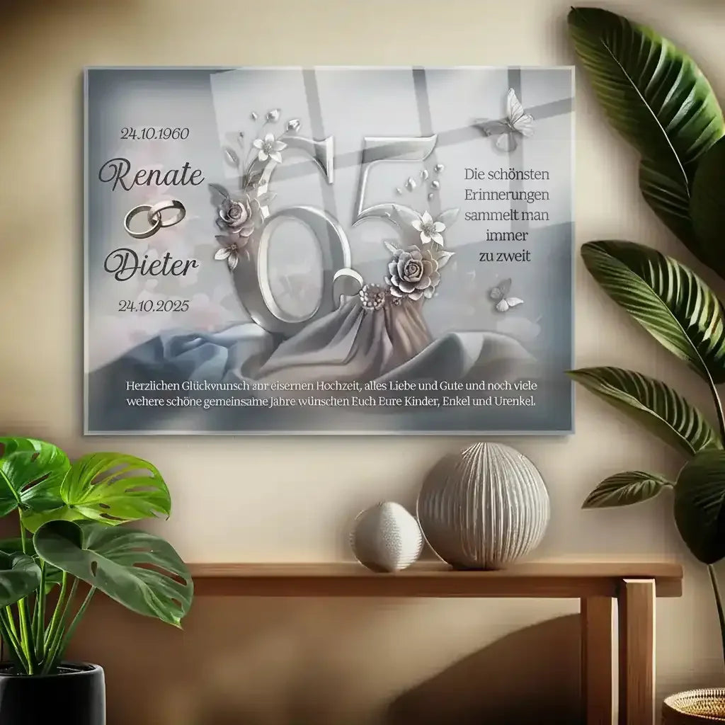 Geschenk - personalisierte Acrylglasbilder mit romantischem Design für Paare.