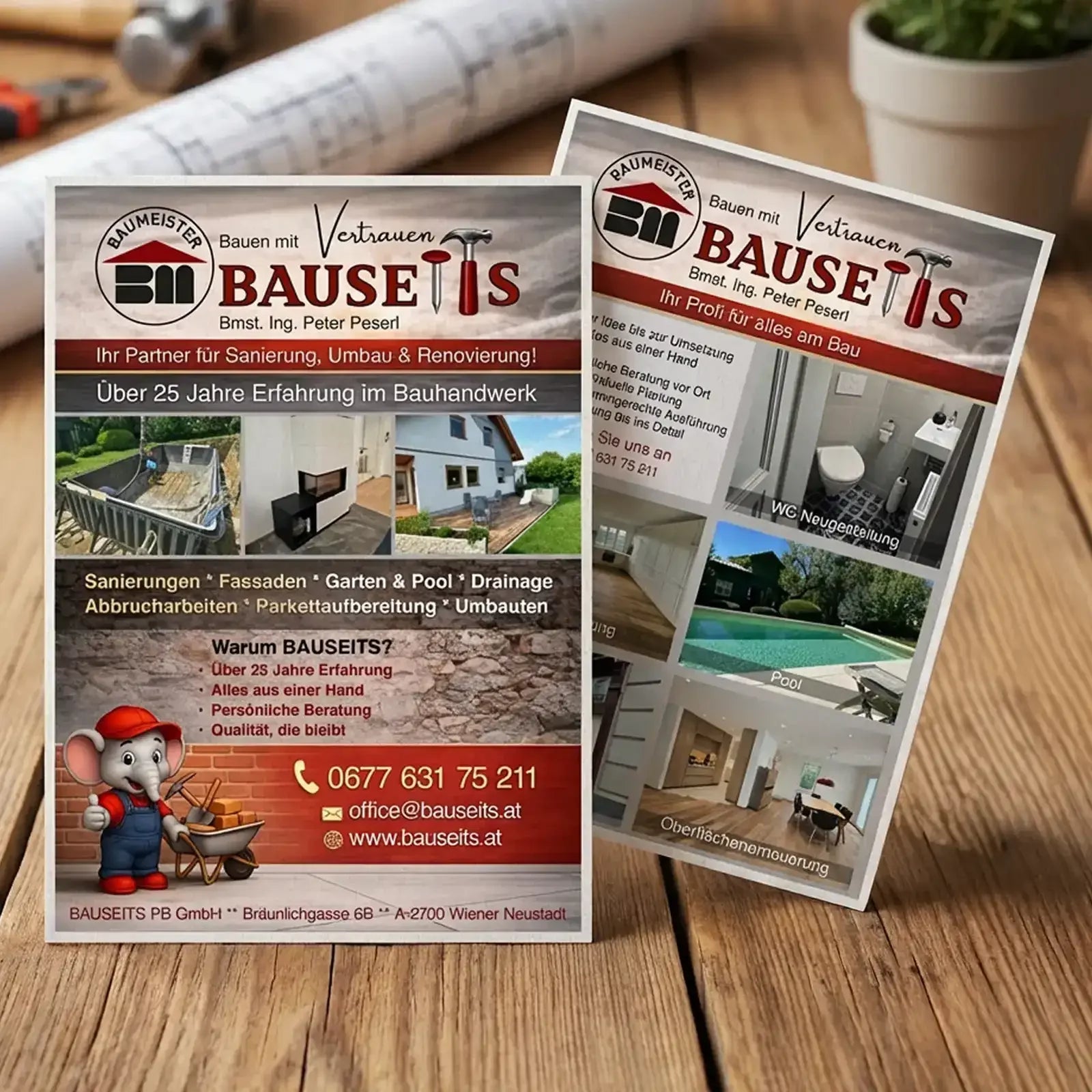 Druckfertiger Flyer – saubere Gestaltung ohne Vorlage, übersichtlich aufgebaut