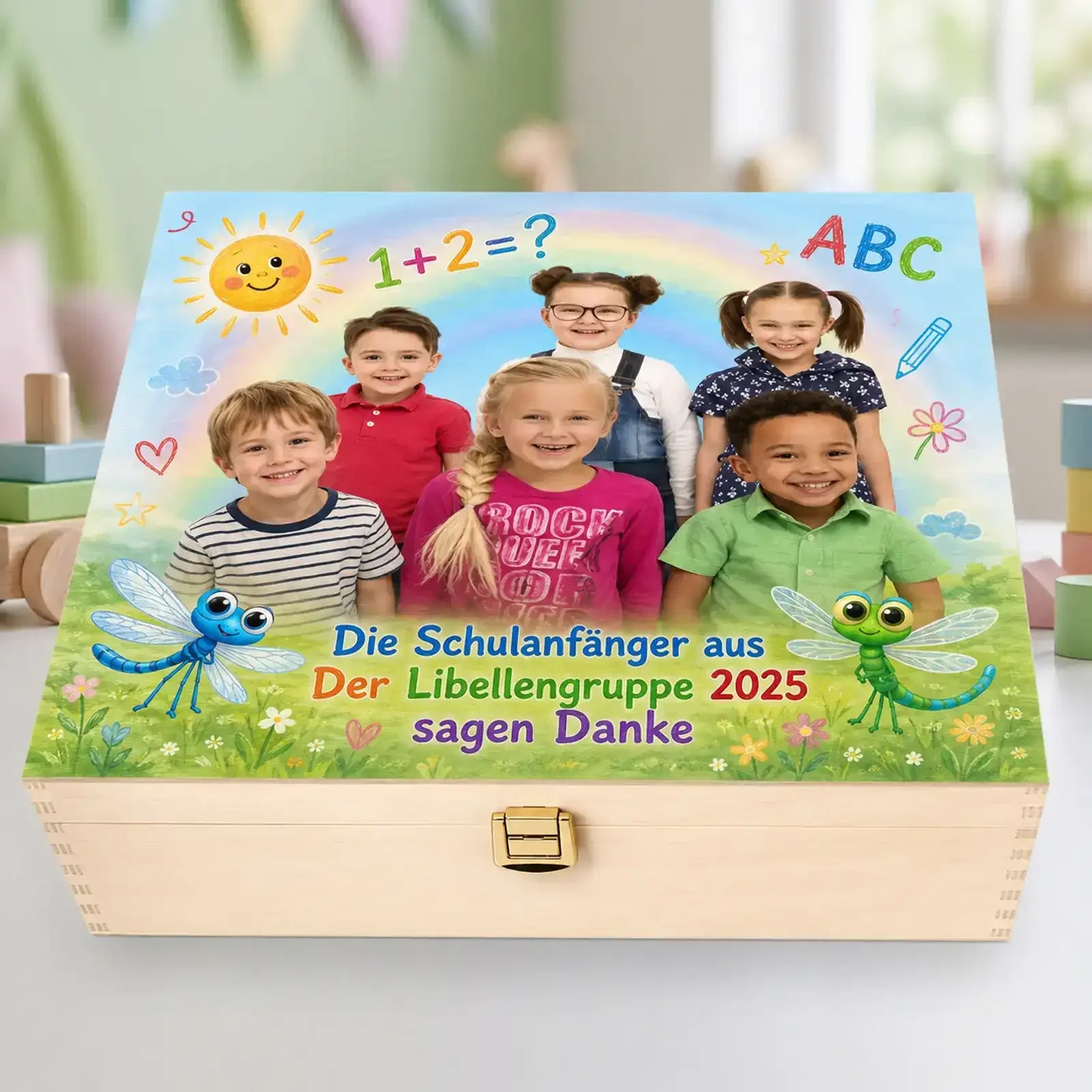 Personalisiertes Abschiedsgeschenk – Foto-Holzbox für Kindergarten und erste Klasse