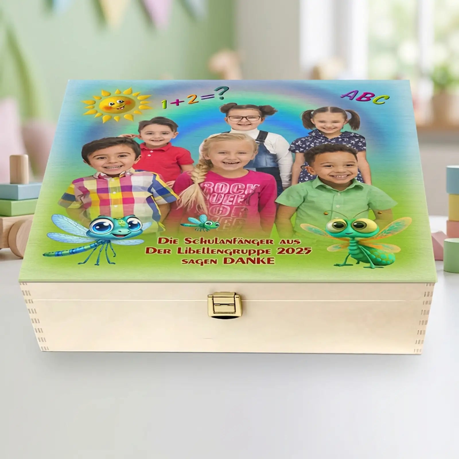 Personalisiertes Abschiedsgeschenk – Foto-Holzbox für Kindergarten und erste Klasse