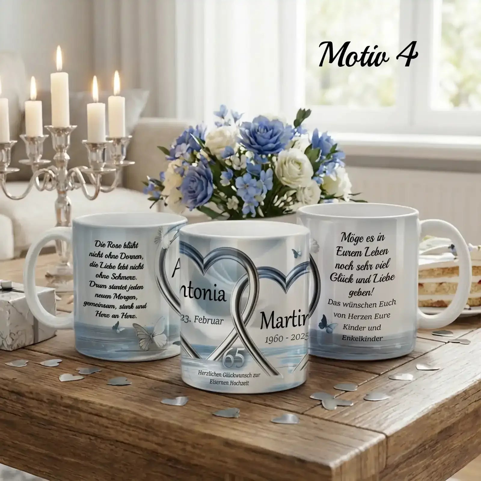 Geschenk zur Eisernen Hochzeit – edle Keramiktassen zur 65. Hochzeitstag, Motiv4