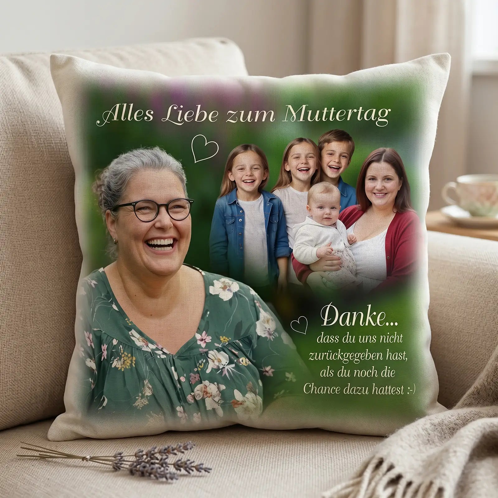 Geschenk für jeden Anlass - originelles Kissen zum Muttertag mit liebevollem Design und persönlichen Erinnerungen.