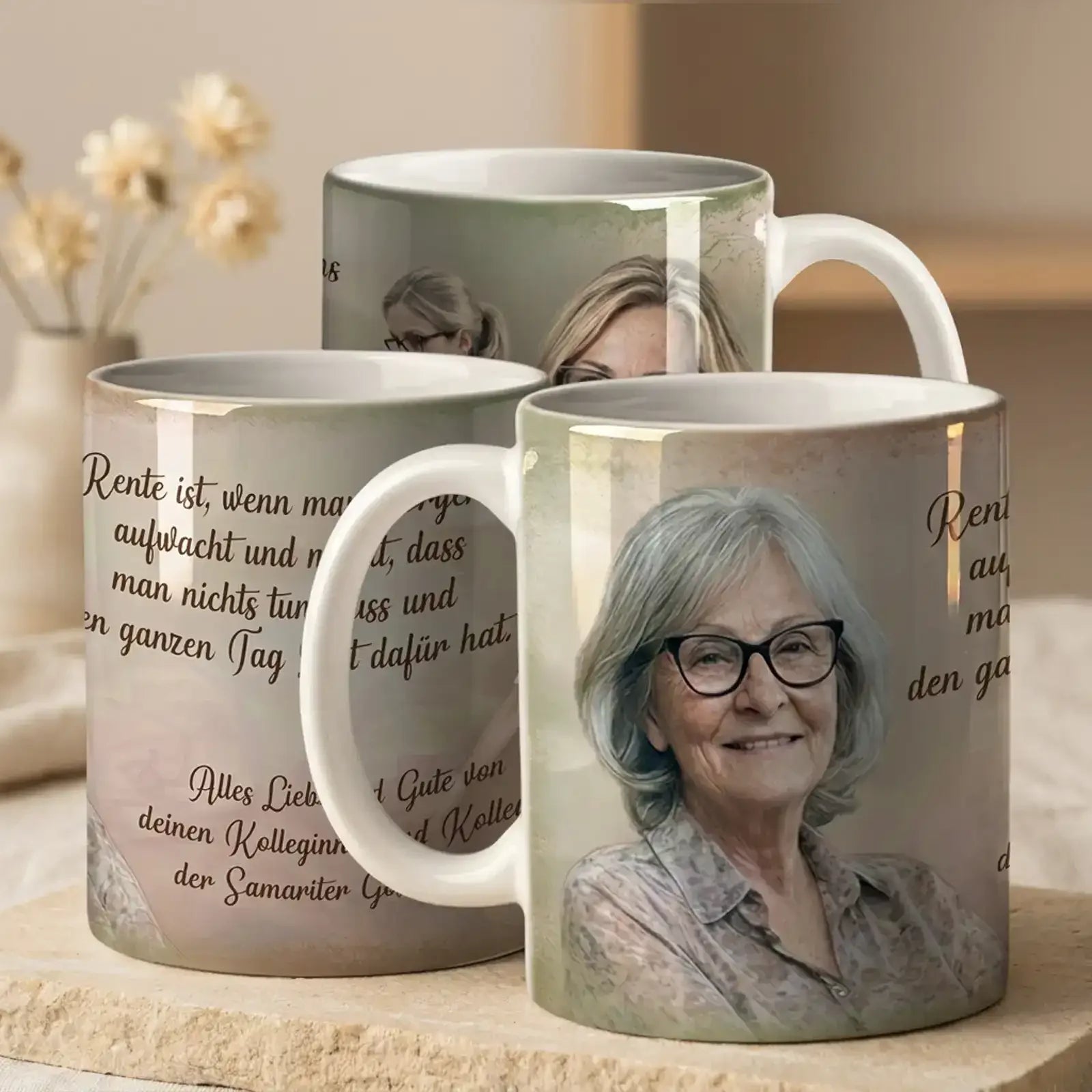 stilvolle Tasse als personalisiertes Geschenk mit Foto und Name für Familie und Freunde