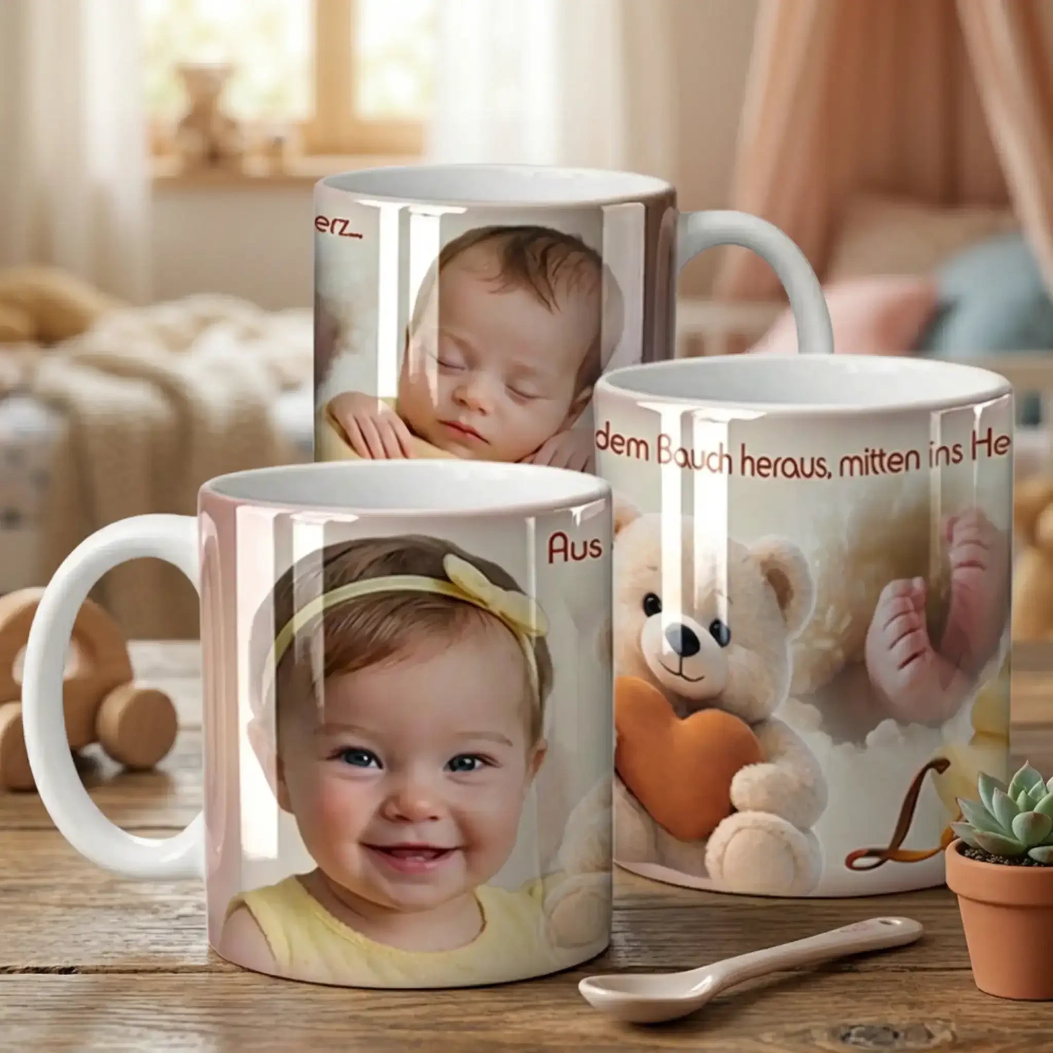 Baby-Tasse mit Namen – personalisiertes Geschenk zur Geburt für Eltern und Großeltern. Auch als Taufgeschenk ideal.