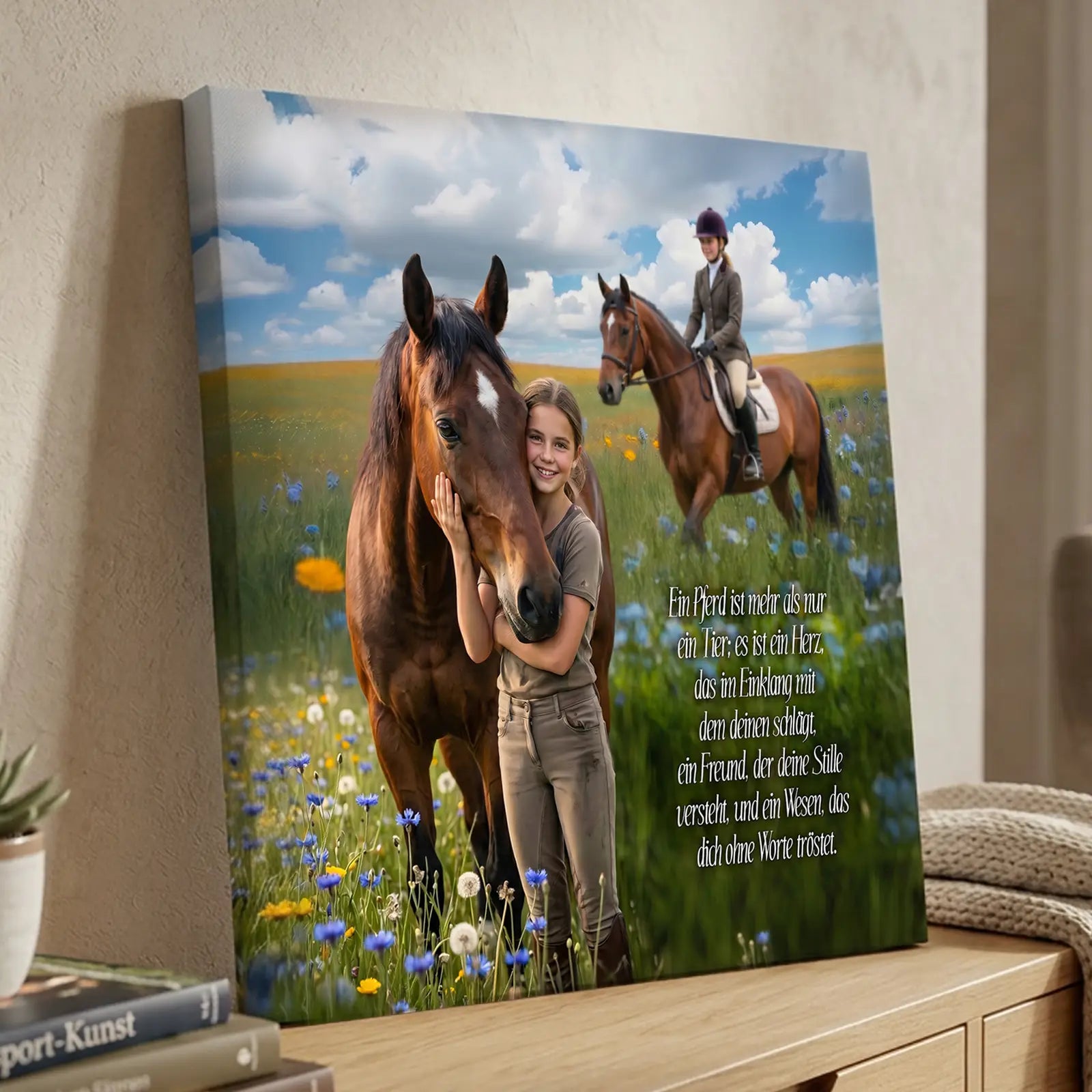 Personalisierte Fotoleinwand für Haustiere mit natürlichem Tierportrait