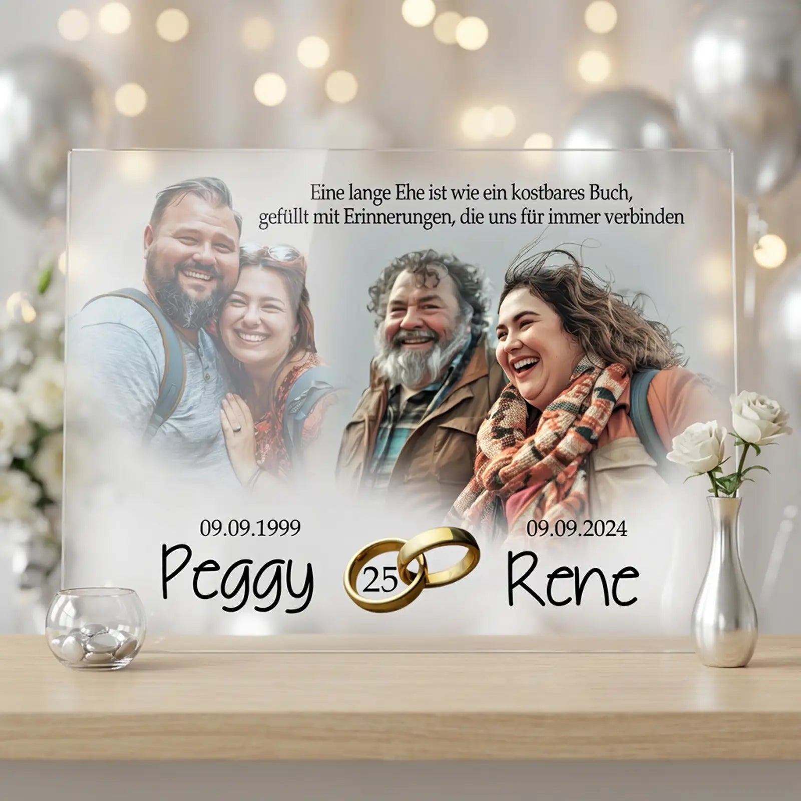 Acrylglas Bild Silberhochzeit als stilvolle Wanddekoration im Wohnraum