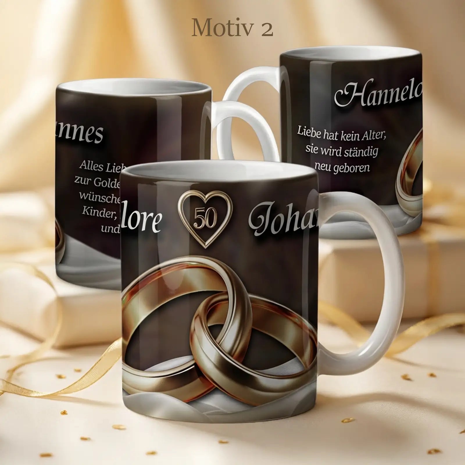 Motiv-Tassen zum besonderen Anlass – Ein stilvolles Geschenk für die goldene Hochzeit