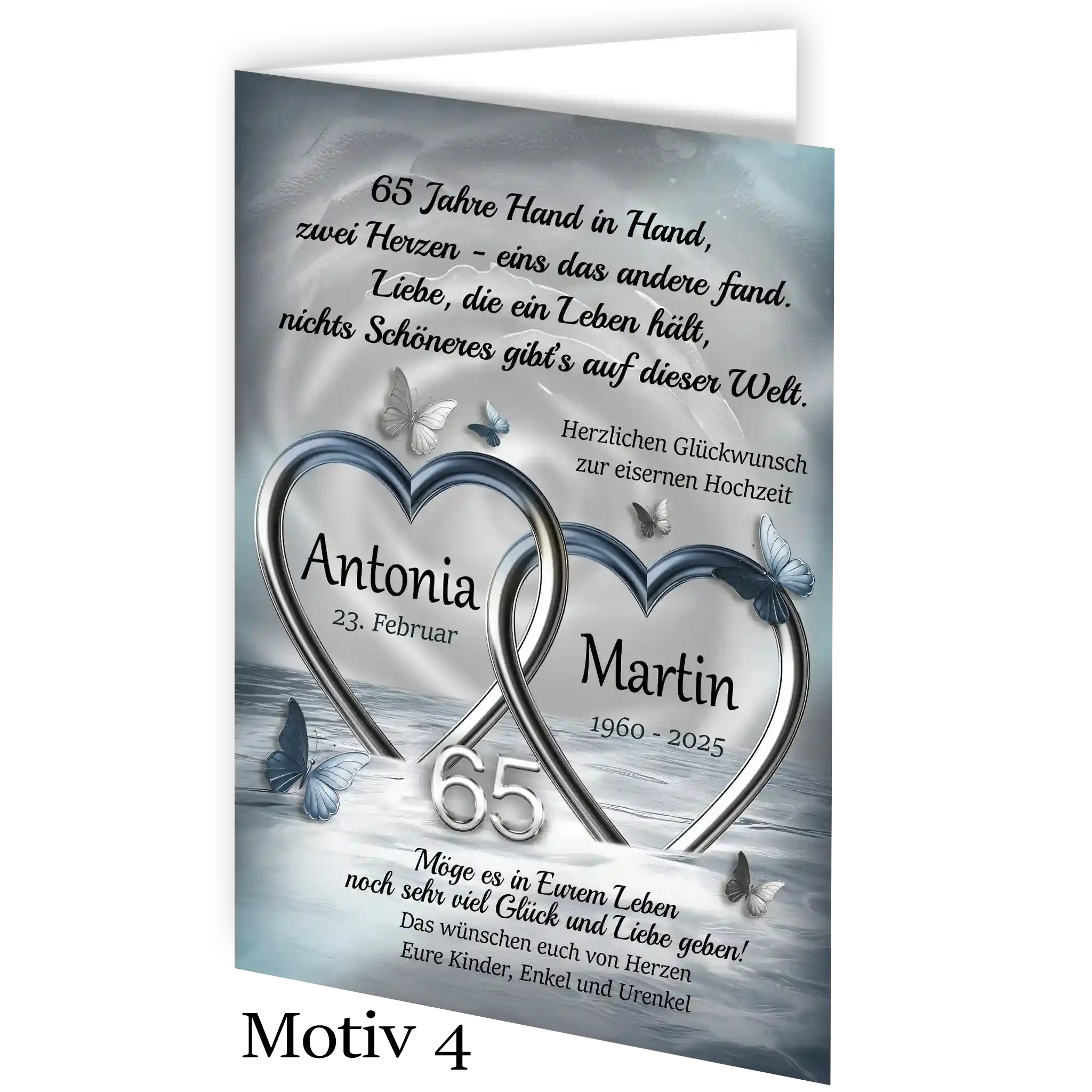Persönliche Karte zur Eisernen Hochzeit als bleibende Erinnerung