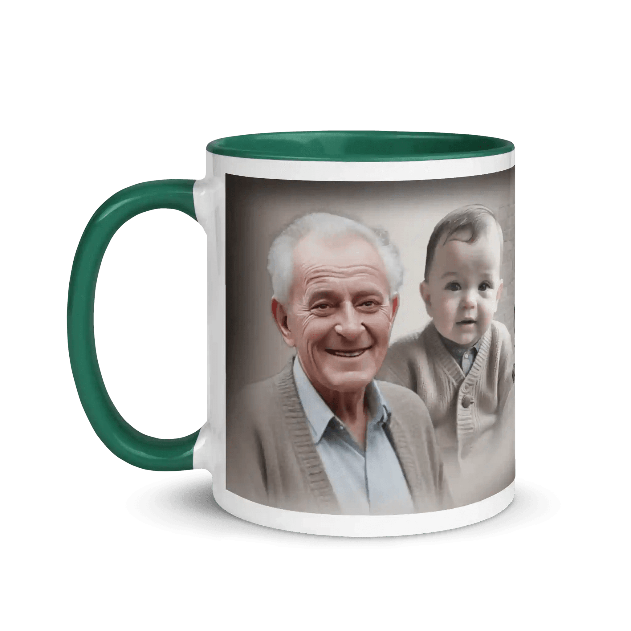 Individuell bedruckte Tasse für Geburtstagsfeiern, mit farbigem Inneren und personalisiertem Text