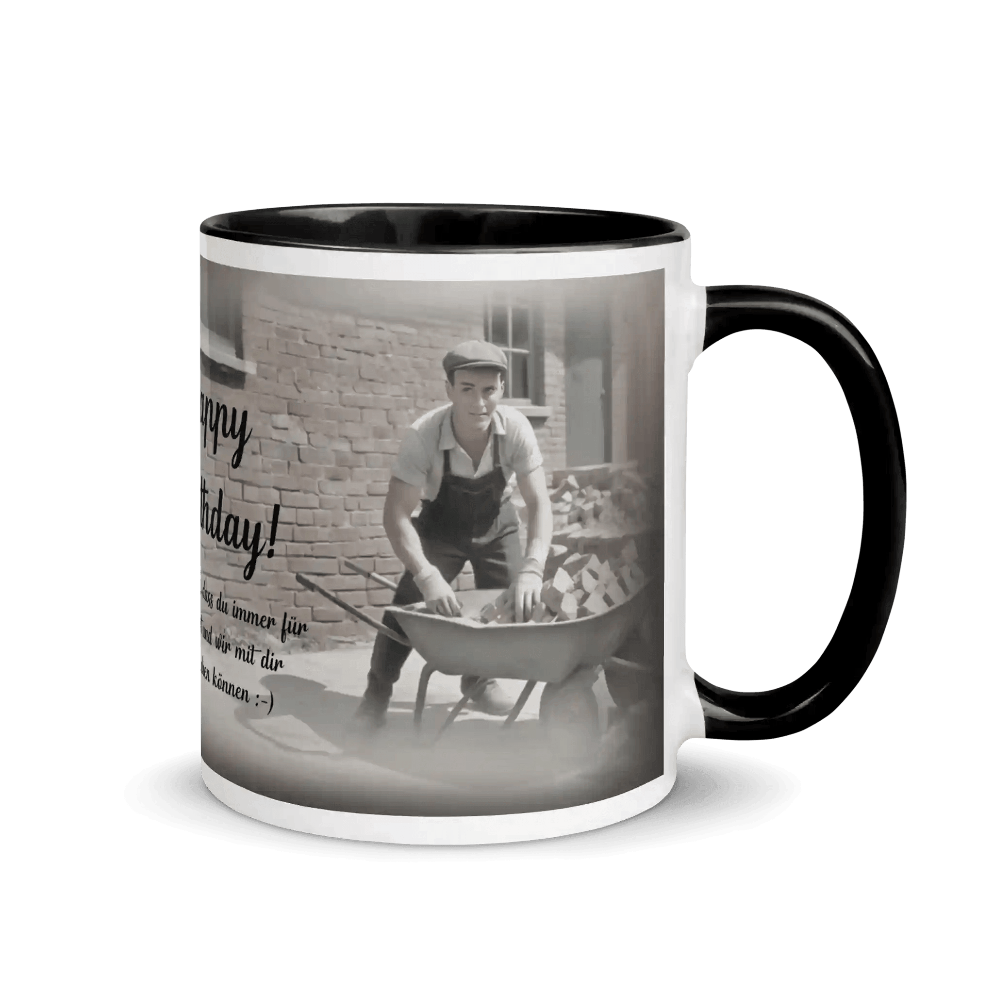 Kaffeetasse mit farbiger Innenseite, individuell gestaltet als Geburtstagsgeschenk