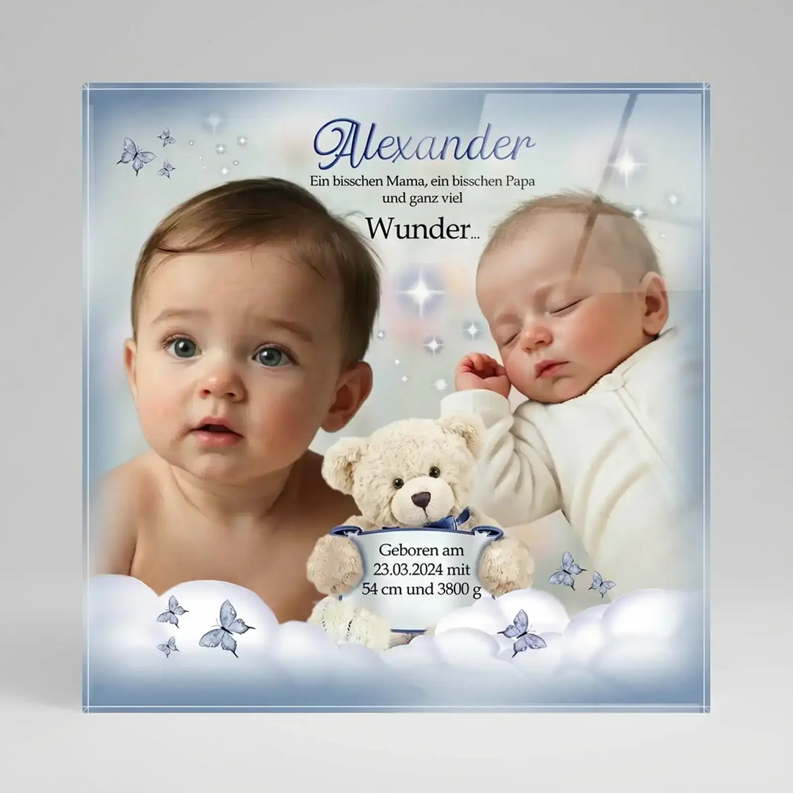 Geschenk zur Geburt und Taufe als hochwertiges Acrylglasbild als Taufgeschenk