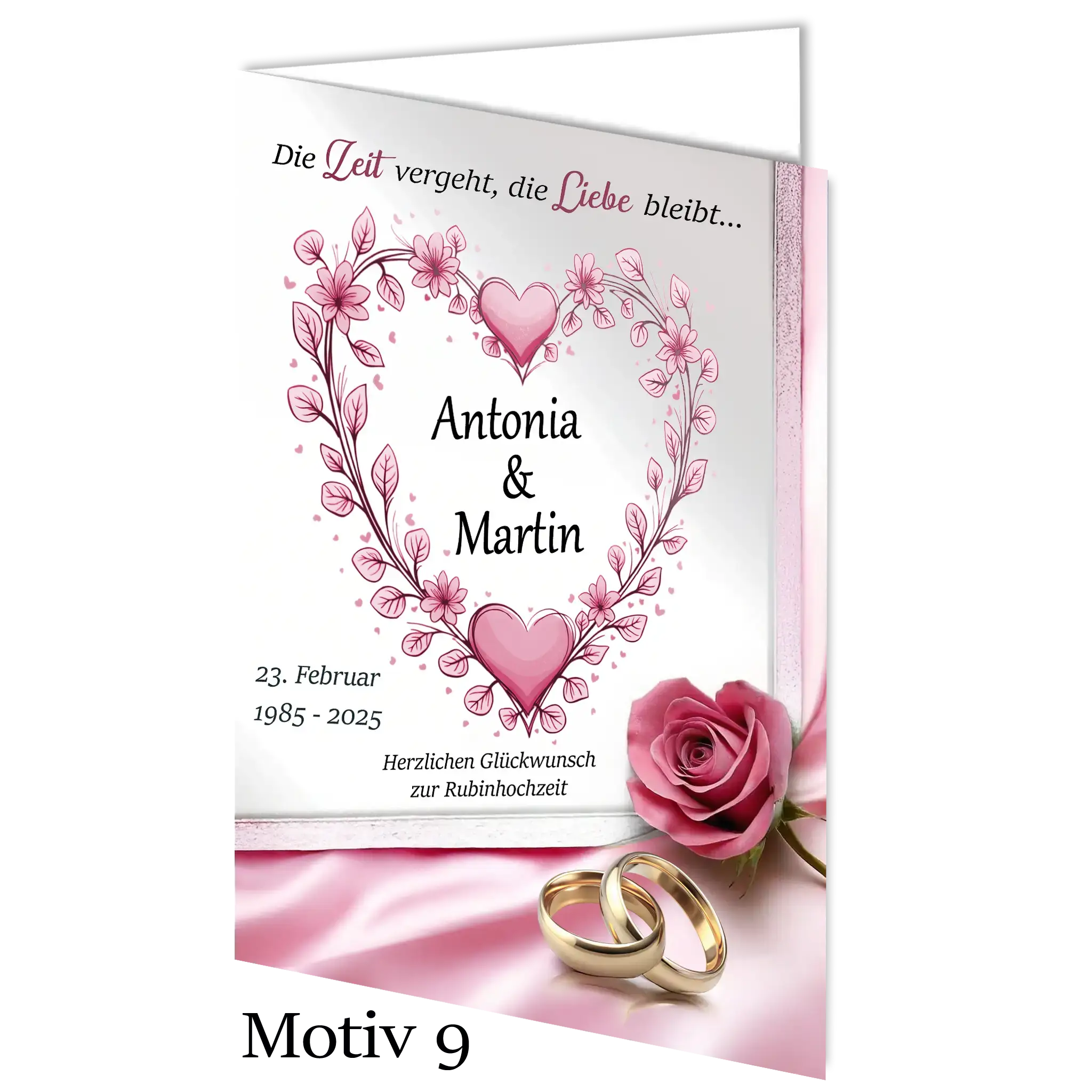 Rubinhochzeit 40. Jubiläum Grußkarte mit romantischem Design