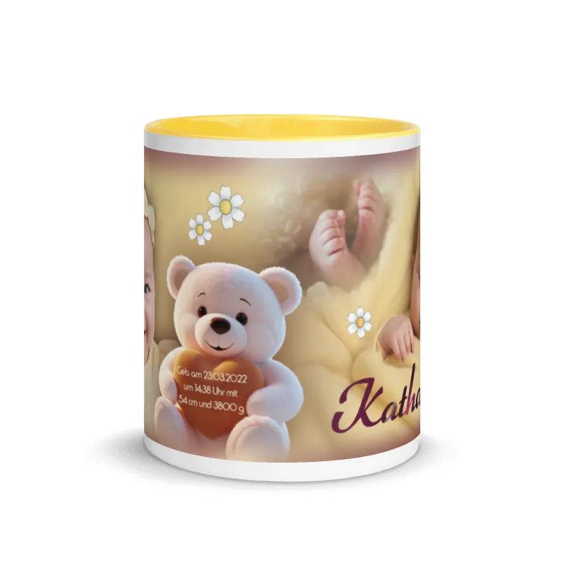 Exklusives Babygeschenk – Fototasse mit romantischem Design und Namen