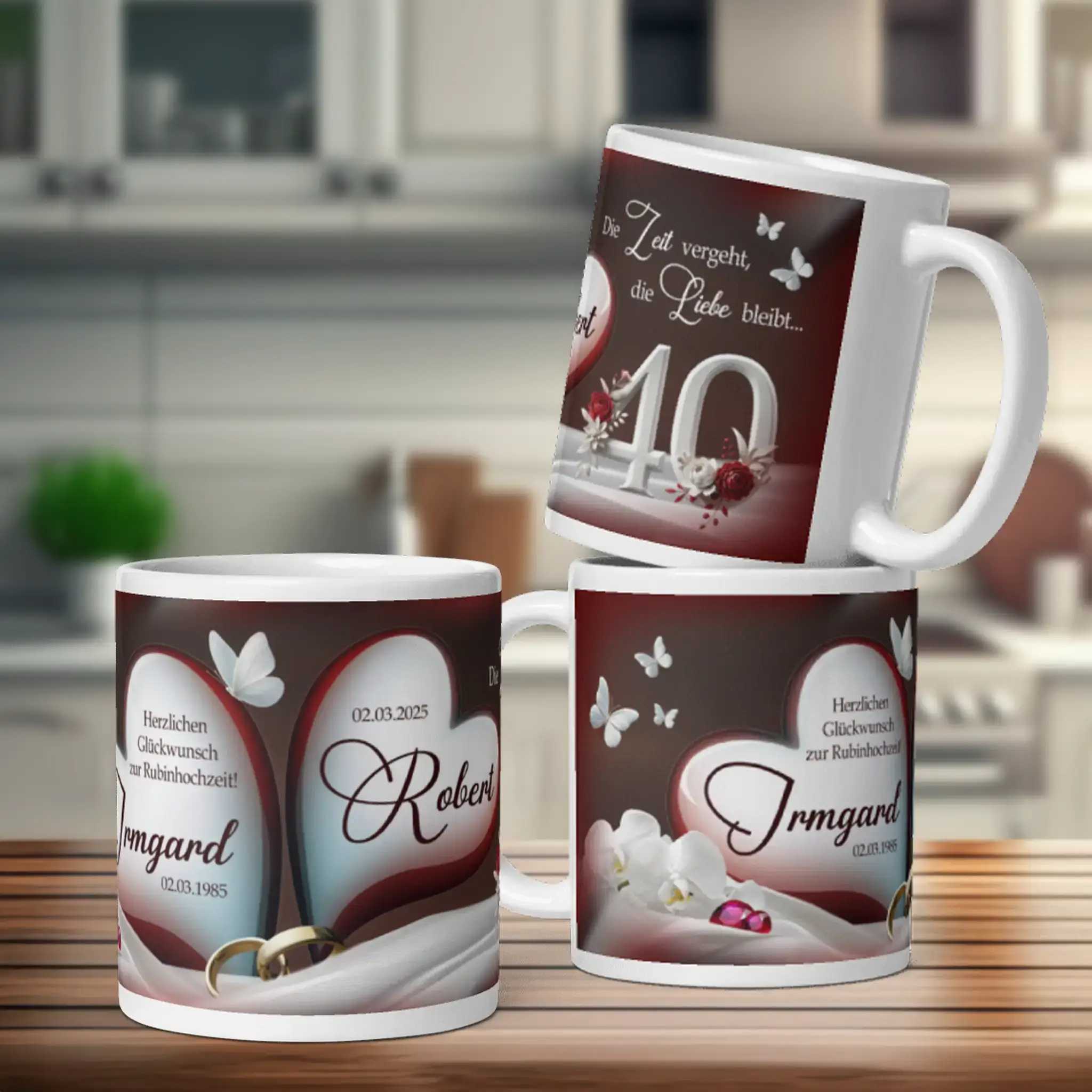 Rubinhochzeit Geschenkidee – Motivtasse zum 40. Hochzeitstag