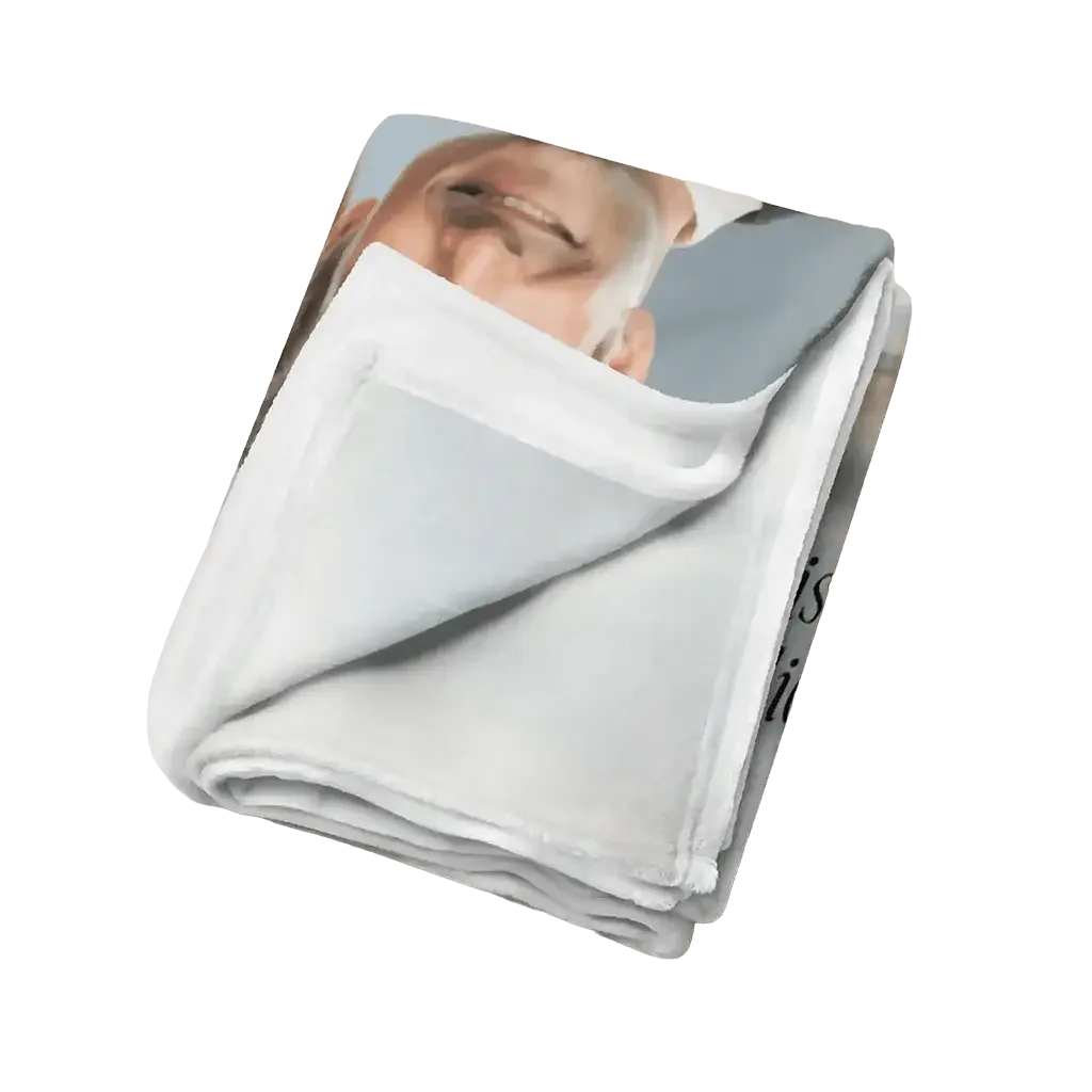 Gefaltete flauschige Decke Silberhochzeit mit Fotodruck, personalisierte Geschenkidee