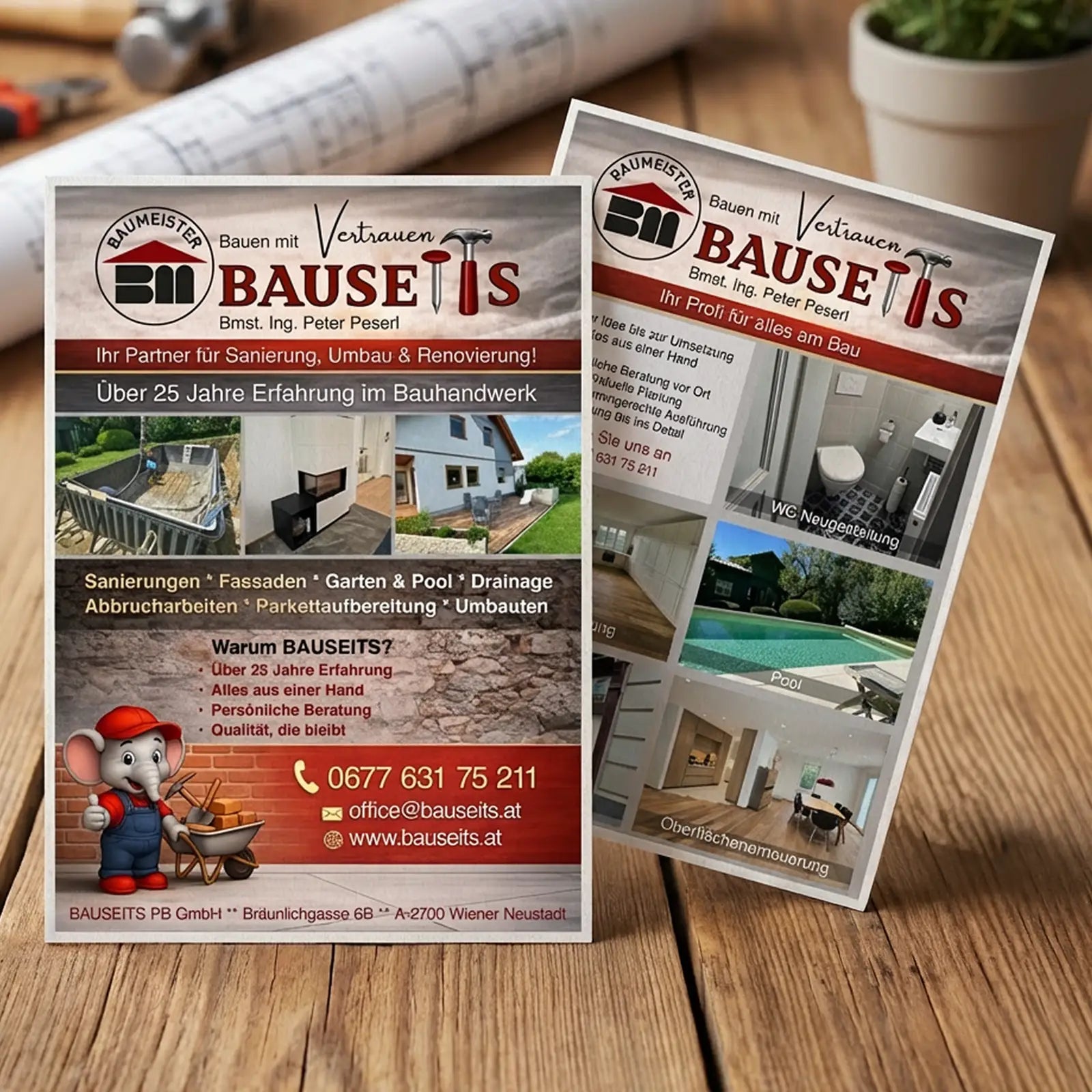 Druckfertiger Flyer – saubere Gestaltung ohne Vorlage, übersichtlich aufgebaut