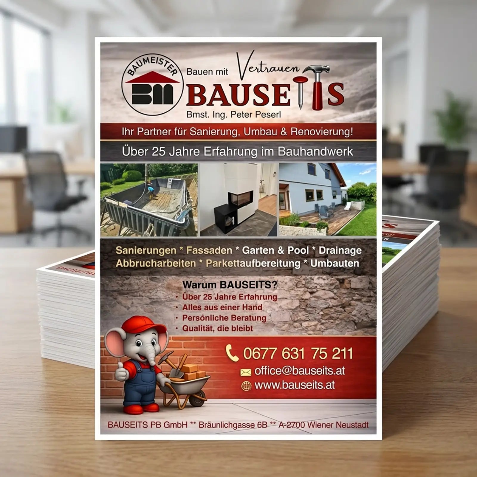 Flyer Beispiel – klare, strukturierte Gestaltung für Kleinbetriebe