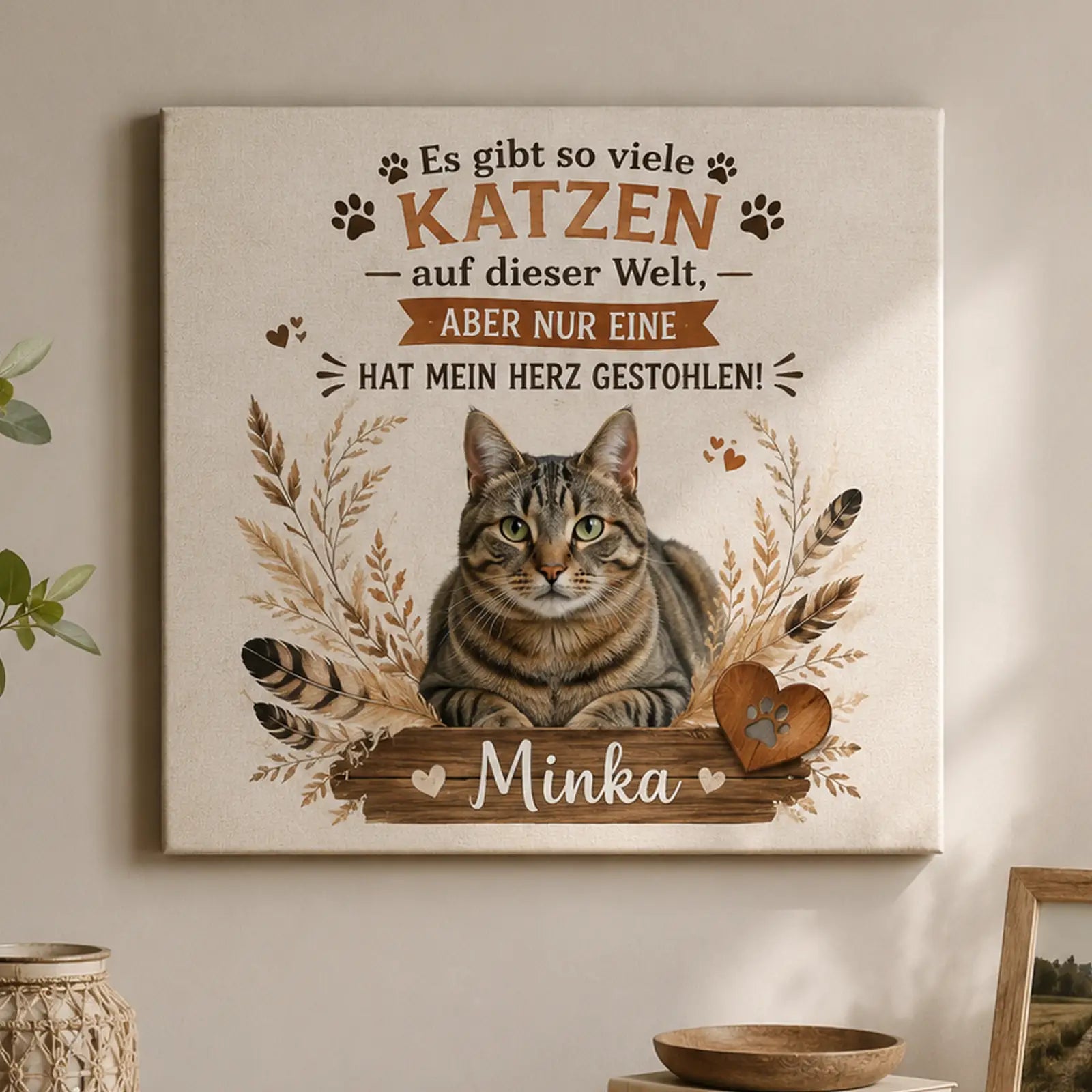 Leinwand mit eigenem Haustierfoto als dekoratives Wohnaccessoire