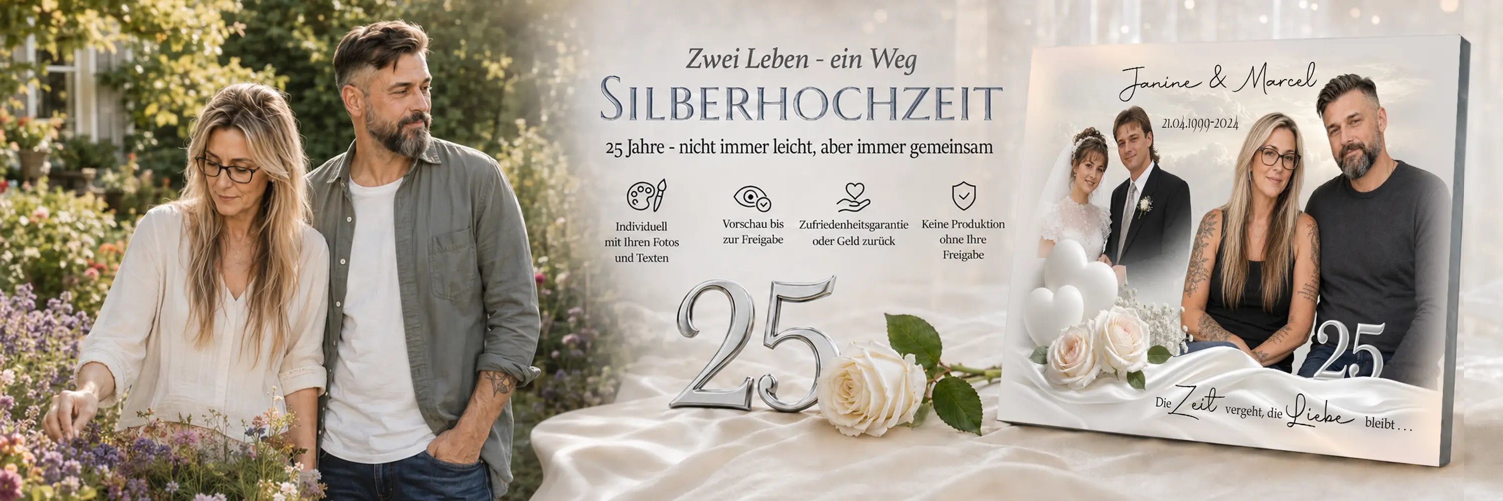 Geschenke mit Herz für 25 gemeinsame Jahre - Silberhochzeit