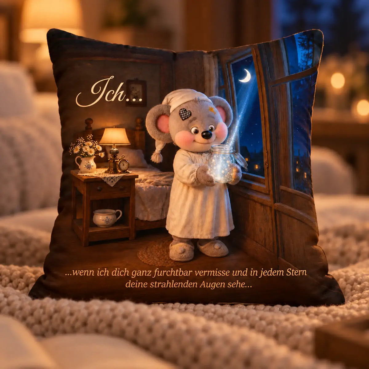 Creddy Teddy Kissen als Geschenk für Verliebte – Ich wenn ich dich ganz furchtbar vermisse