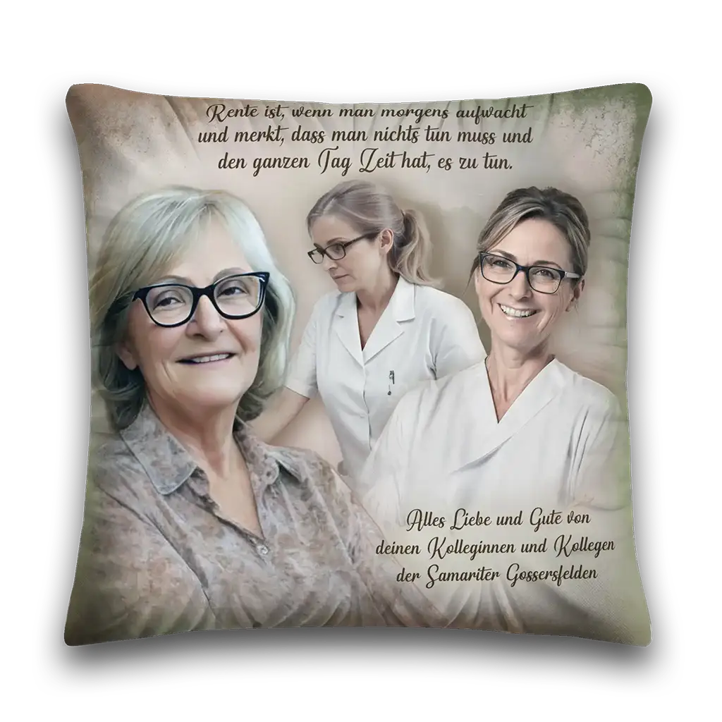 Originelles Geschenk für jeden Anlass – Persönliches Kissen mit herzlicher Botschaft für Kollegen.
