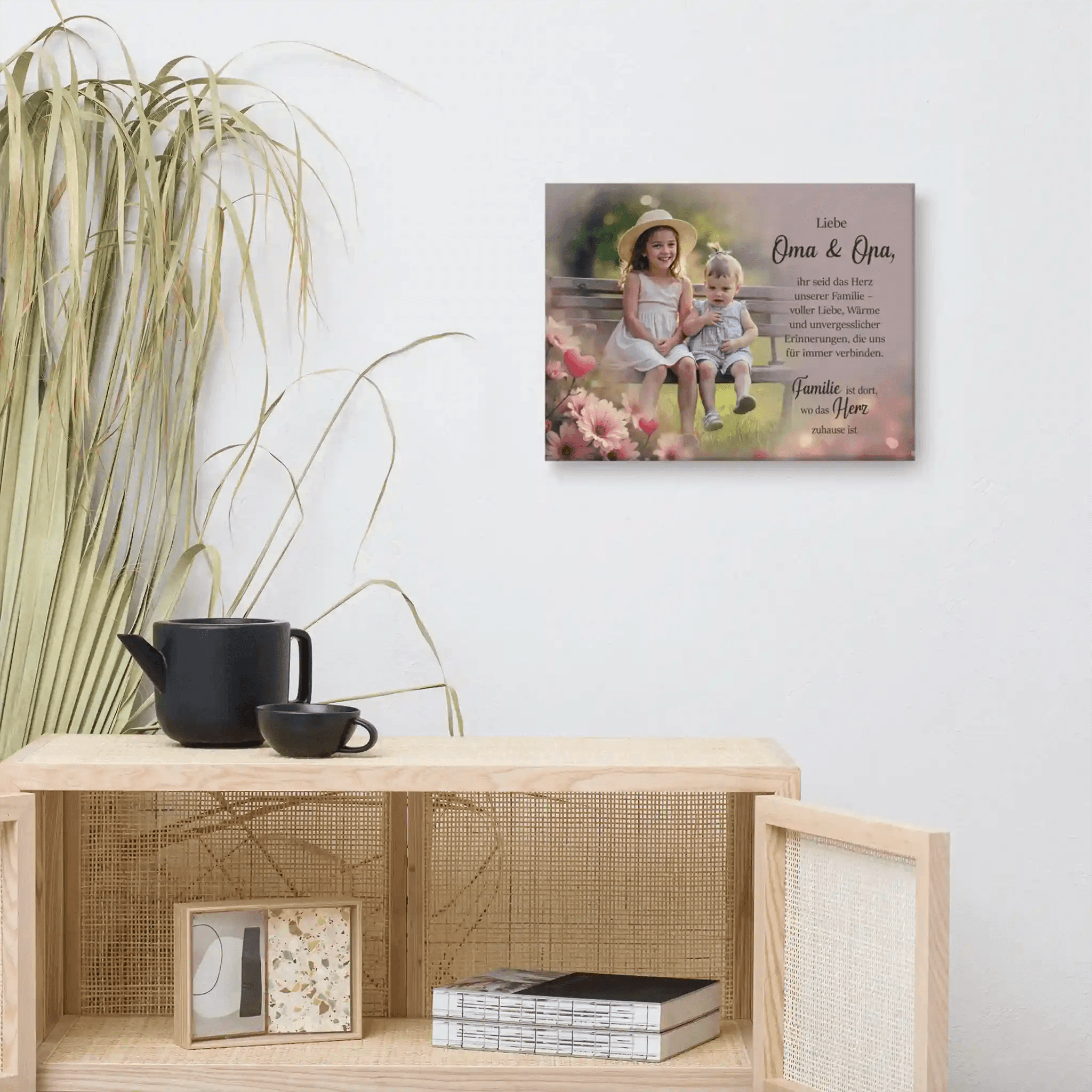 Bedruckte Leinwand als Geschenk zum besonderen Anlass - mit Fotos und Text personalisiert