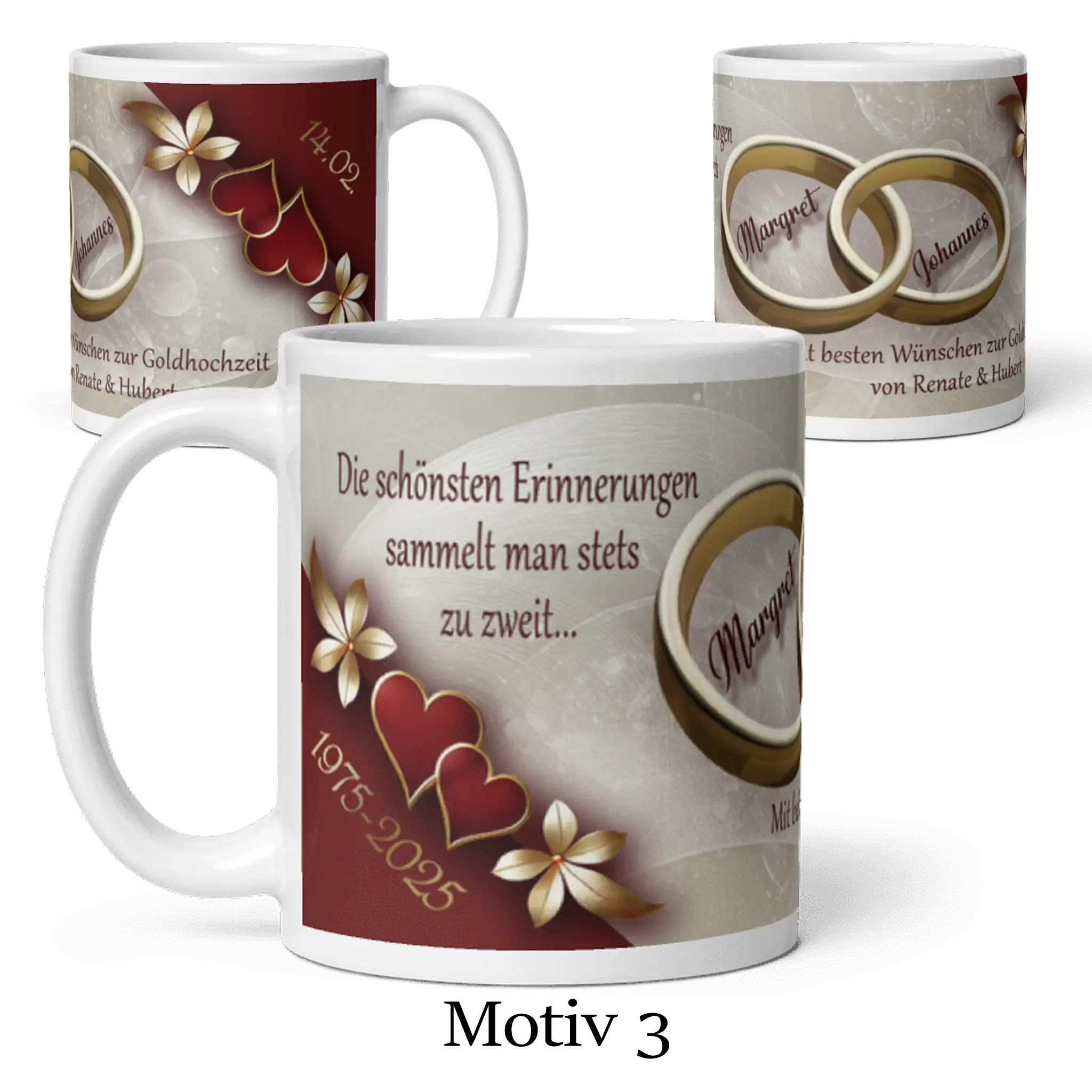 Goldhochzeit Tasse – Mit Namen und Datum personalisiert