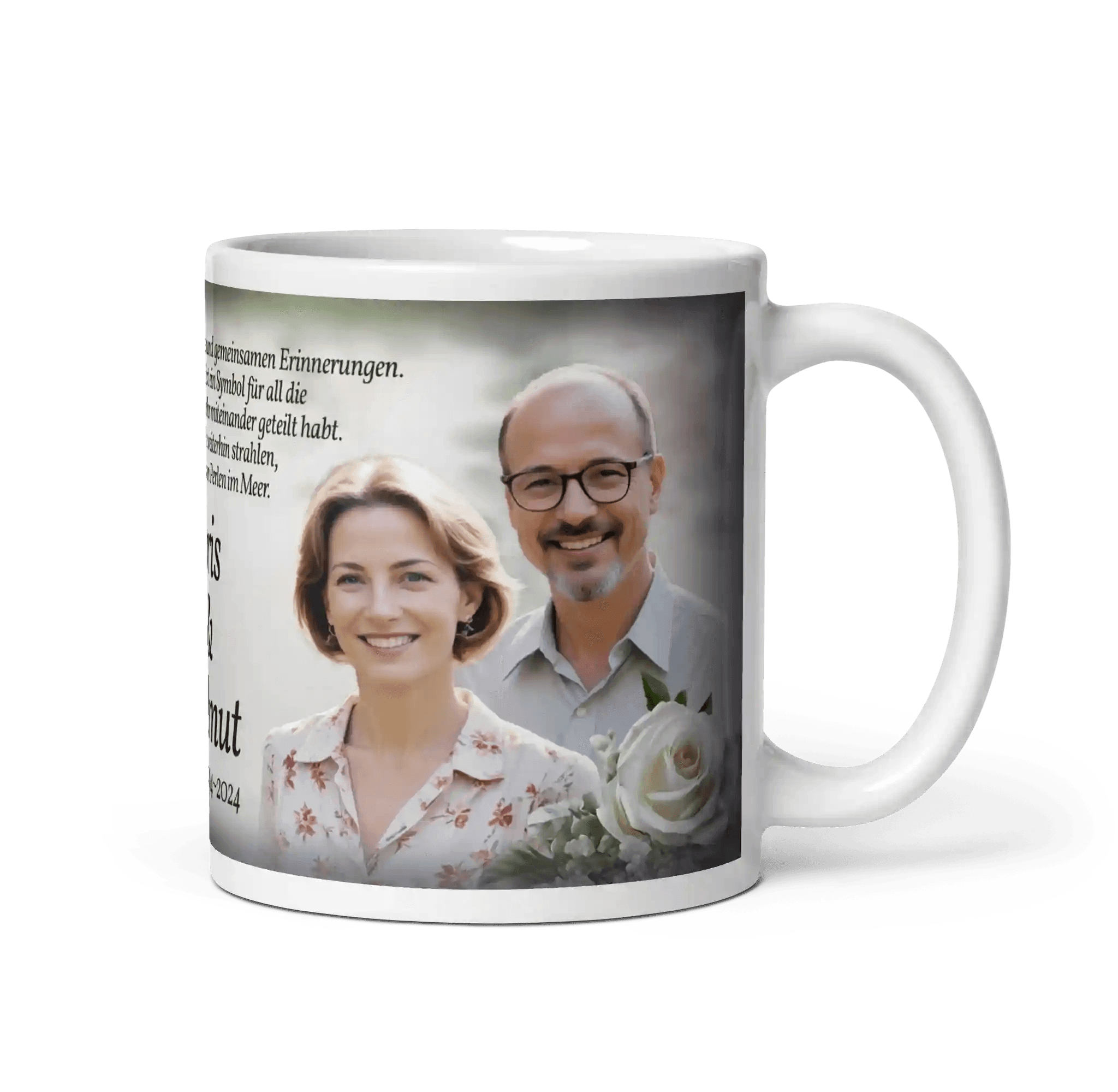 Romantische Tasse zur Perlenhochzeit, personalisiert für den 30. Hochzeitstag