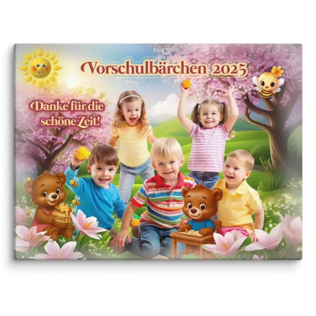 Leinwand rechteckig mit Foto und Text als Abschiedsgeschenk für Erzieher