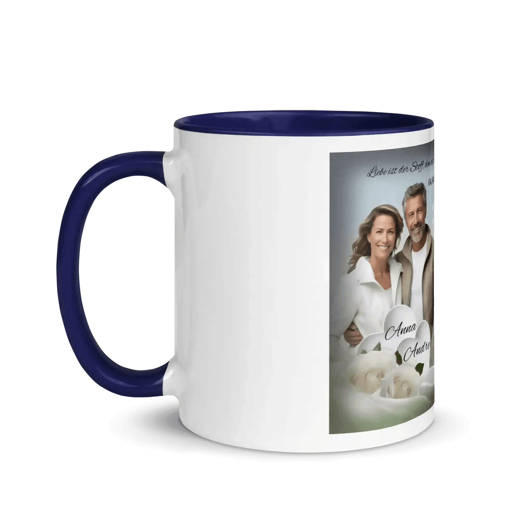 Personalisierte Tasse zum Hochzeitstag mit hochwertigem Bild und Spruch