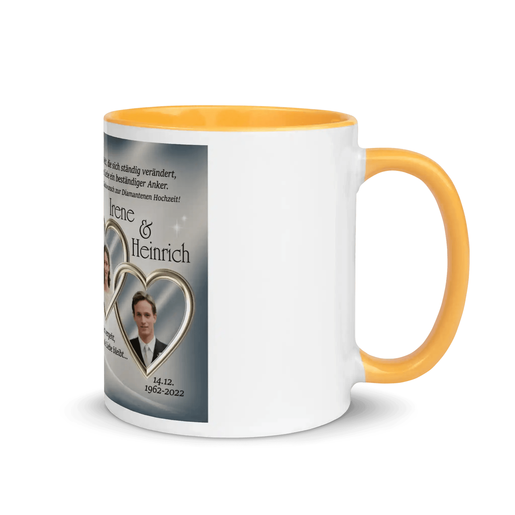 Individuelle Tasse für Hochzeitstag – mit hochwertigem Foto und Namen