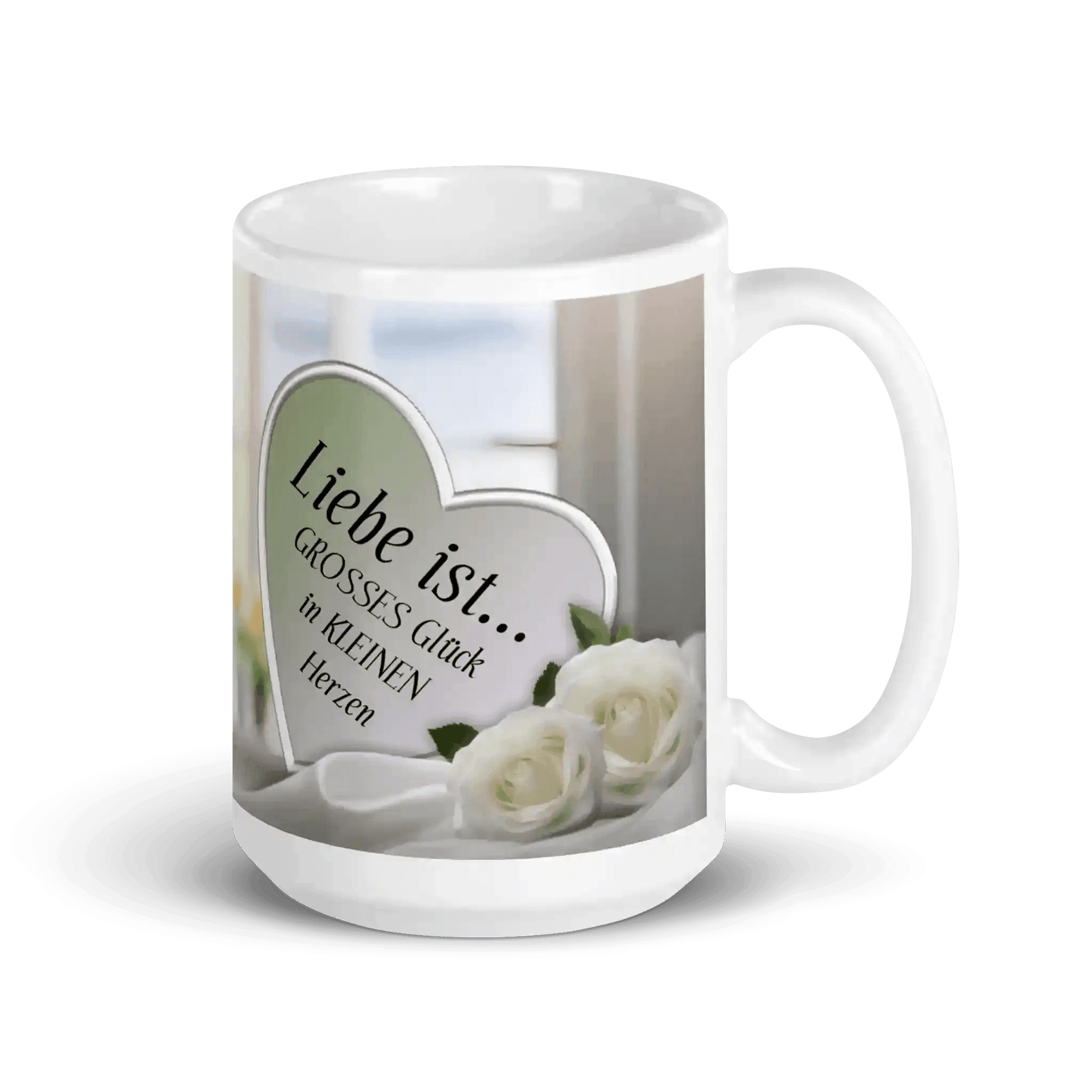 Personalisierte Tasse mit Kinderfotos und dem Spruch ‚Liebe ist...