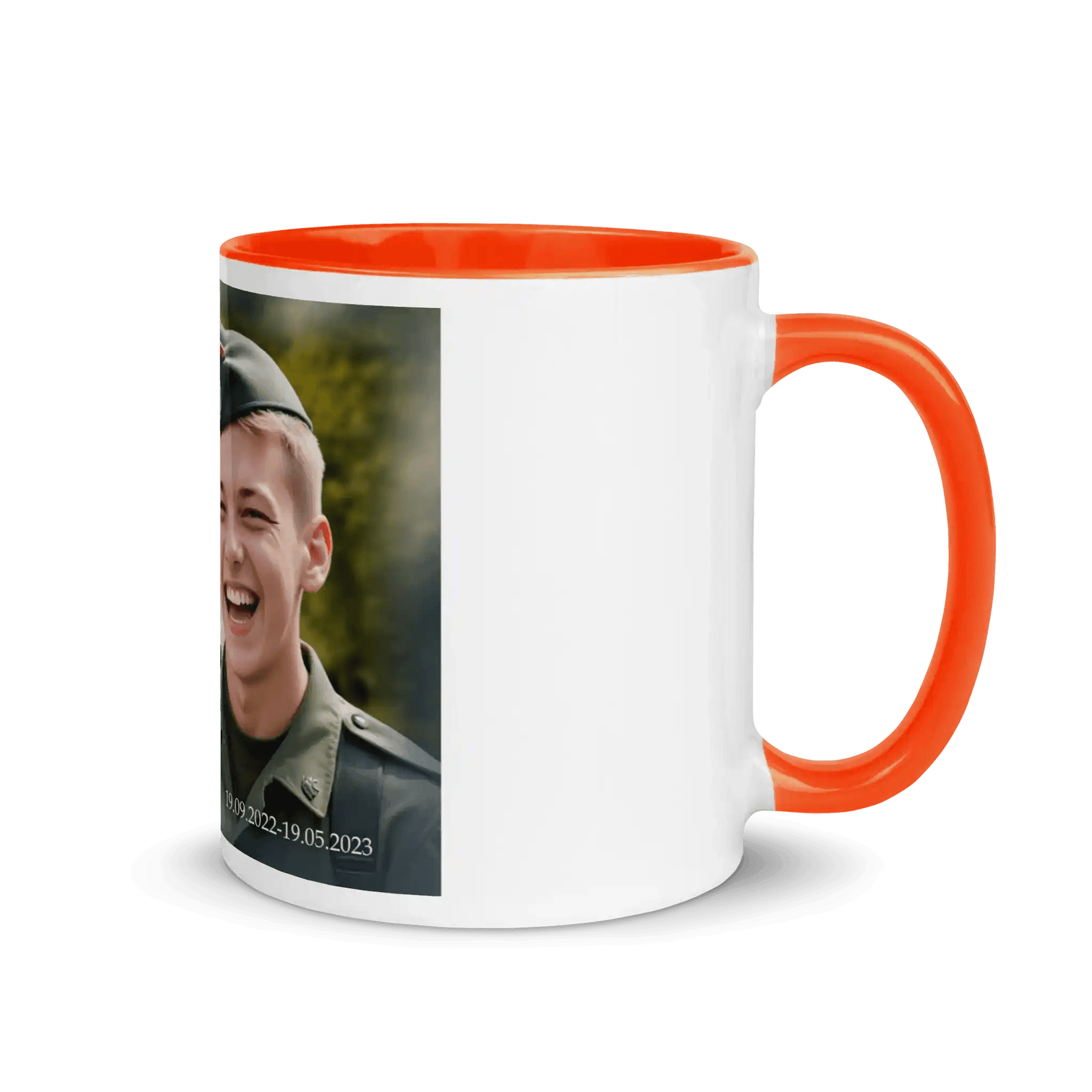 Personalisierte Tasse zur Einberufung mit Foto und Namen