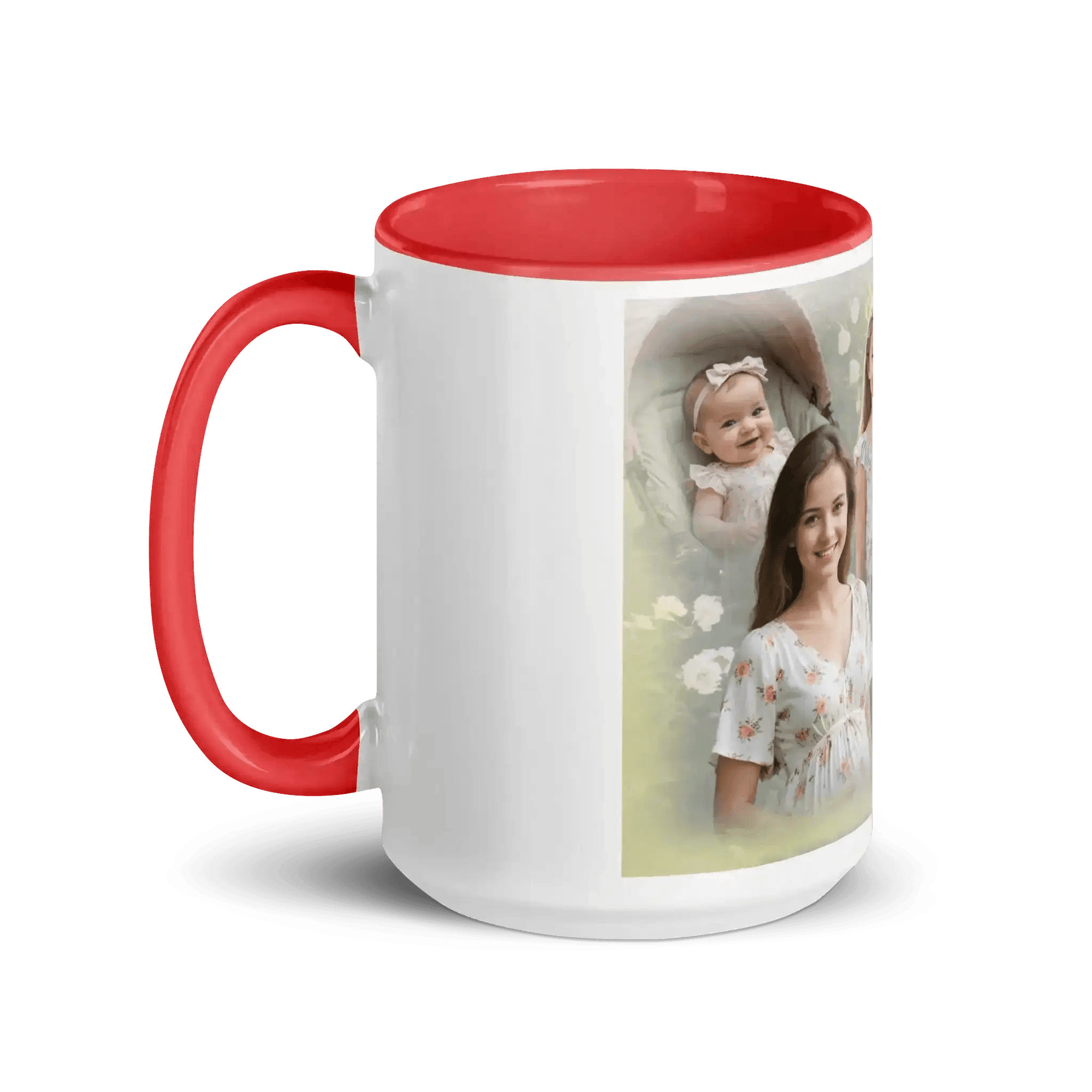 Personalisierte Tasse mit Fotos aus verschiedenen Lebensabschnitten