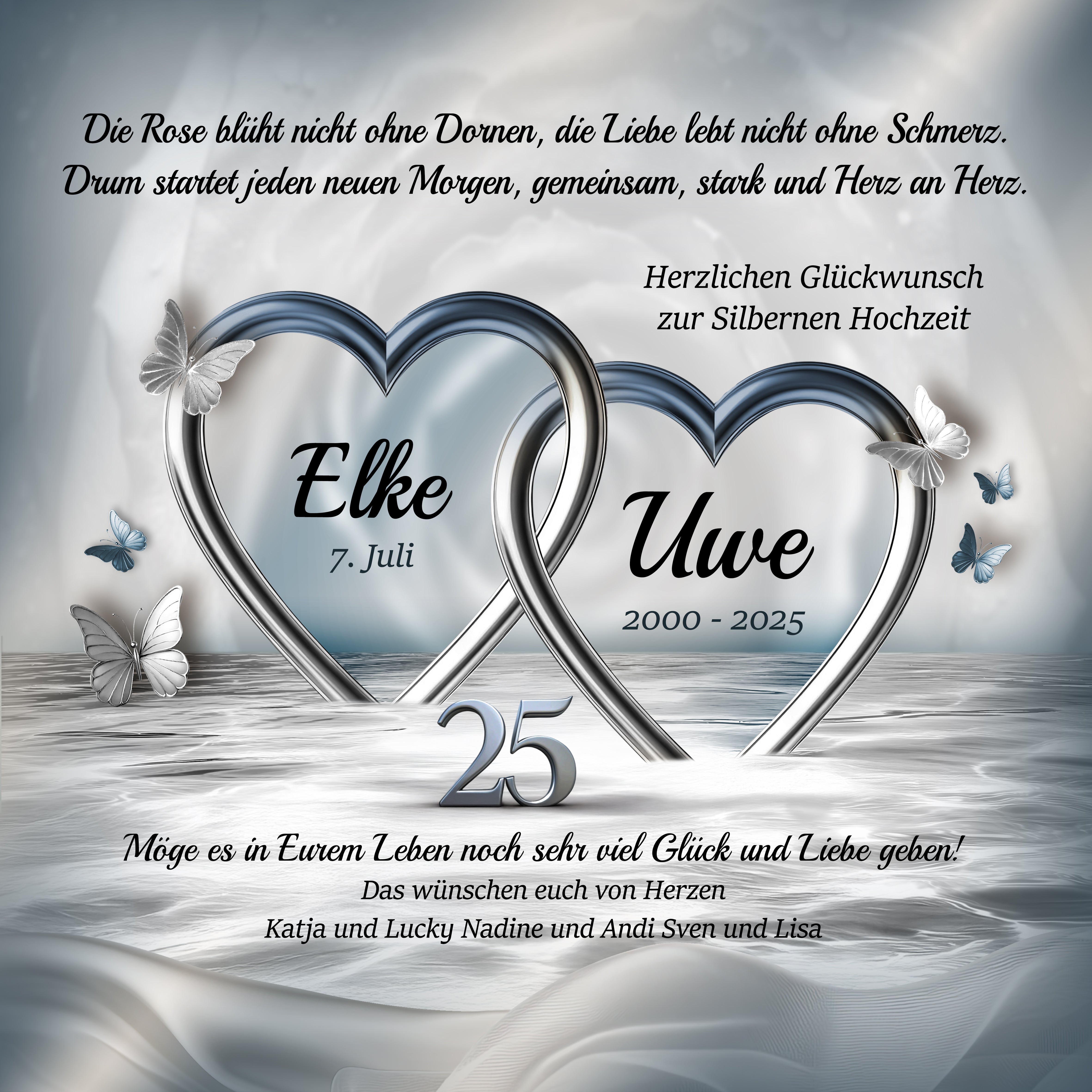 Edles Kissen zur Silberhochzeit – Ein personalisiertes Geschenk für unvergessliche Erinnerungen