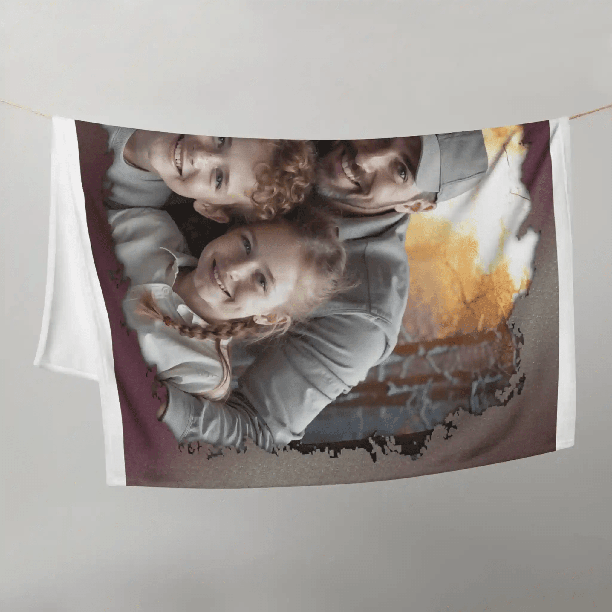 Tagesdecke mit Familienfoto als individuelles und kuscheliges Weihnachtsgeschenk