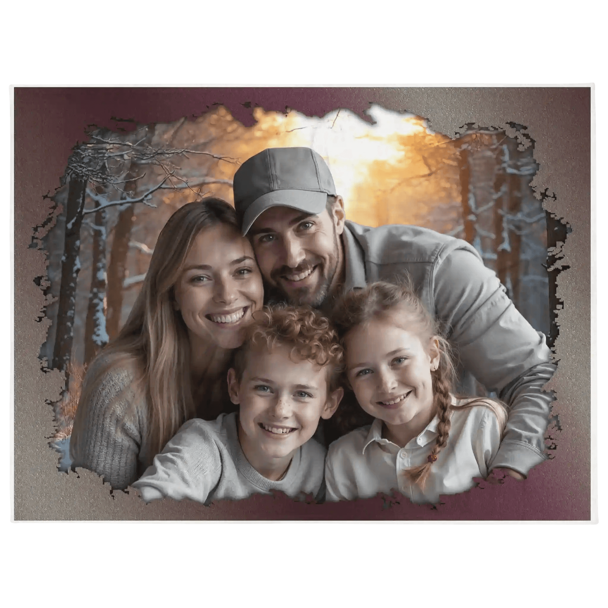 Kuschelige Tagesdecke mit eigenem Familienfoto als persönliches Weihnachtsgeschenk